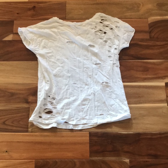 ripped white womens t-shirt - Picture 2 of 3